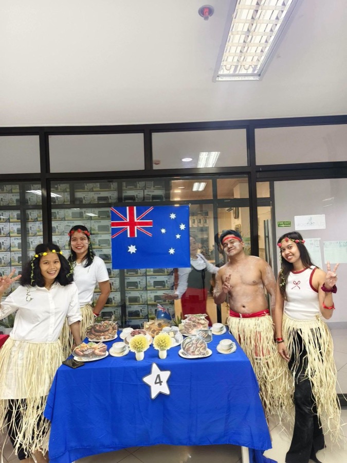 CleverCare staff in costume for Australia-themed culture day