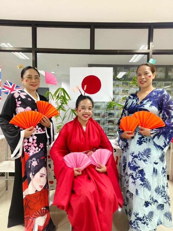 CleverCare staff in costume for Japan-themed culture day